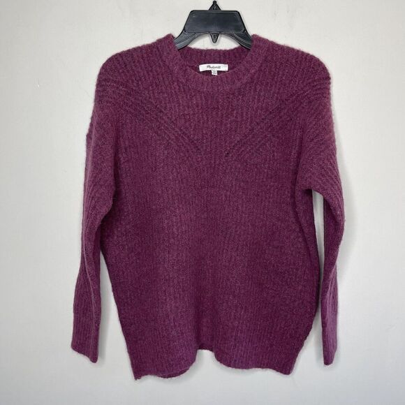 MADEWELL Sweater Womens XS Purple Belfiore Ribbed Pullover Wool Blend NC688 - Picture 1 of 8